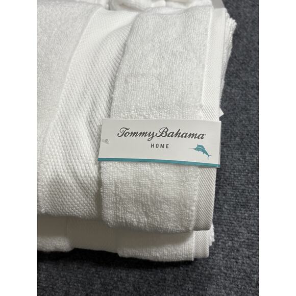 Tommy Bahama 9 Piece Premium Cotton Bath Towel Set Solid White NEW - Picture 3 of 12